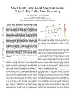 Space Meets Time: Local Spacetime Neural Network For Traffic Flow
  Forecasting