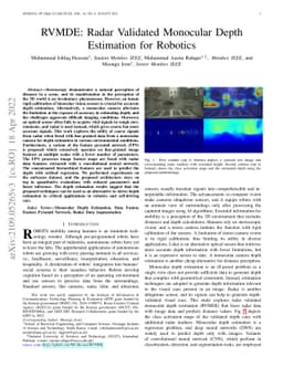 RVMDE: Radar Validated Monocular Depth Estimation for Robotics