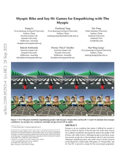 Myopic Bike and Say Hi: Games for Empathizing with The Myopic