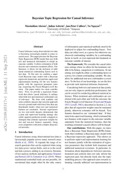 Bayesian Topic Regression for Causal Inference