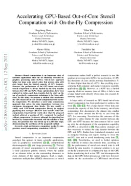 Accelerating GPU-Based Out-of-Core Stencil Computation with On-the-Fly
  Compression