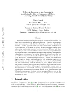 DRo: A data-scarce mechanism to revolutionize the performance of Deep
  Learning based Security Systems