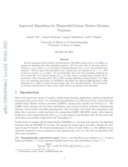 Improved Algorithms for Misspecified Linear Markov Decision Processes
