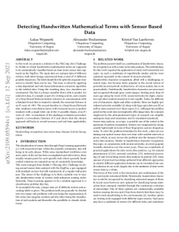 Detecting Handwritten Mathematical Terms with Sensor Based Data