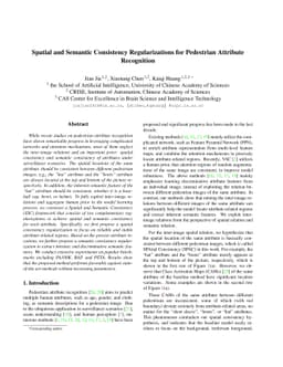 Spatial and Semantic Consistency Regularizations for Pedestrian
  Attribute Recognition