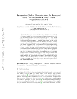 Leveraging Clinical Characteristics for Improved Deep Learning-Based
  Kidney Tumor Segmentation on CT