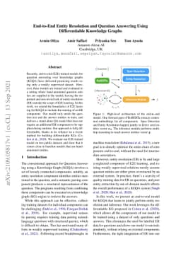 End-to-End Entity Resolution and Question Answering Using Differentiable
  Knowledge Graphs