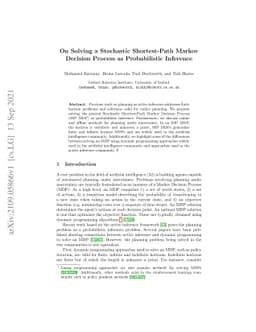 On Solving a Stochastic Shortest-Path Markov Decision Process as
  Probabilistic Inference