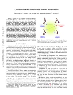 Cross Domain Robot Imitation with Invariant Representation
