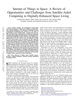 Internet of Things in Space: A Review of Opportunities and Challenges
  from Satellite-Aided Computing to Digitally-Enhanced Space Living