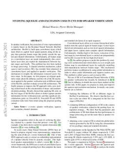 Studying squeeze-and-excitation used in CNN for speaker verification