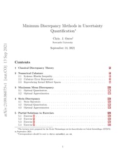 Minimum Discrepancy Methods in Uncertainty Quantification