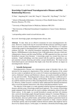 Knowledge Graph-based Neurodegenerative Diseases and Diet Relationship
  Discovery