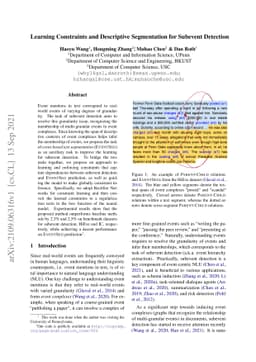 Learning Constraints and Descriptive Segmentation for Subevent Detection