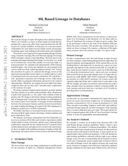ML Based Lineage in Databases
