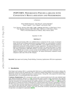 POPCORN: Progressive Pseudo-labeling with Consistency Regularization and
  Neighboring