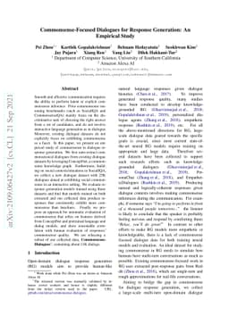 Commonsense-Focused Dialogues for Response Generation: An Empirical
  Study