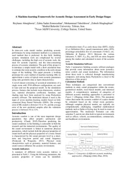 A Machine-learning Framework for Acoustic Design Assessment in Early
  Design Stages