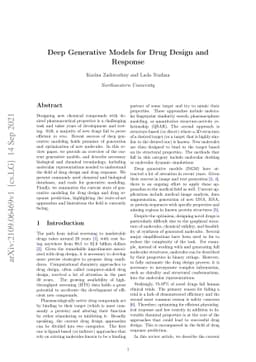 Deep Denerative Models for Drug Design and Response