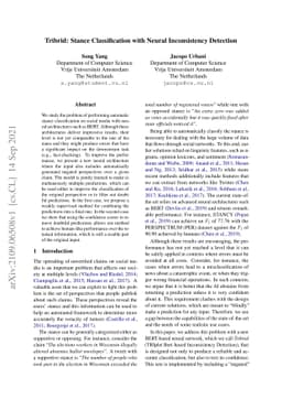 Tribrid: Stance Classification with Neural Inconsistency Detection