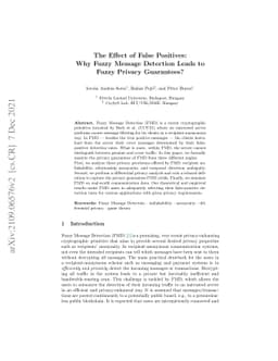 The Effect of False Positives: Why Fuzzy Message Detection Leads to
  Fuzzy Privacy Guarantees?