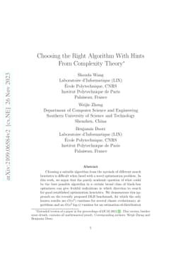 Choosing the Right Algorithm With Hints From Complexity Theory