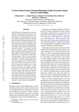 A Novel Global Feature-Oriented Relational Triple Extraction Model based
  on Table Filling