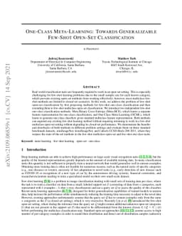 One-Class Meta-Learning: Towards Generalizable Few-Shot Open-Set
  Classification