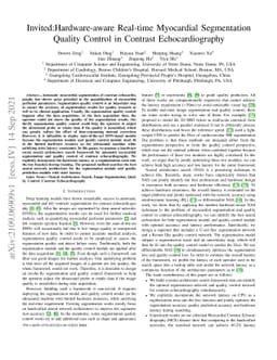Hardware-aware Real-time Myocardial Segmentation Quality Control in
  Contrast Echocardiography