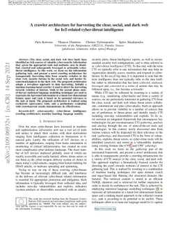 A Crawler Architecture for Harvesting the Clear, Social, and Dark Web
  for IoT-Related Cyber-Threat Intelligence