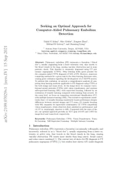 Seeking an Optimal Approach for Computer-Aided Pulmonary Embolism
  Detection