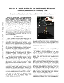 Soft-Jig: A Flexible Sensing Jig for Simultaneously Fixing and
  Estimating Orientation of Assembly Parts