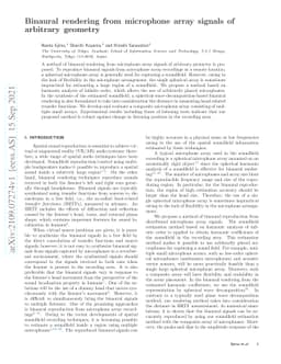 Binaural rendering from microphone array signals of arbitrary geometry