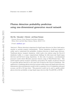 Photon detection probability prediction using one-dimensional generative
  neural network