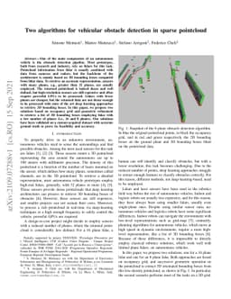Two algorithms for vehicular obstacle detection in sparse pointcloud