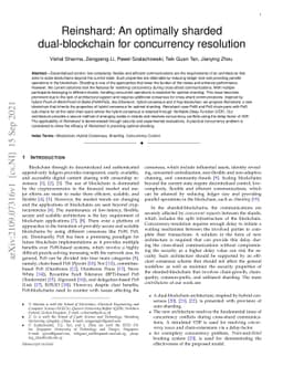 Reinshard: An optimally sharded dual-blockchain for concurrency
  resolution