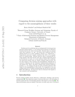 Comparing decision mining approaches with regard to the meaningfulness
  of their results