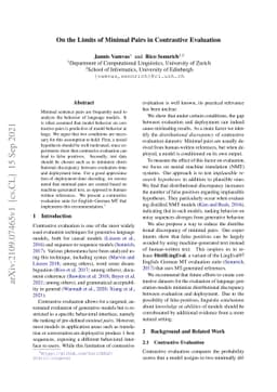 On the Limits of Minimal Pairs in Contrastive Evaluation