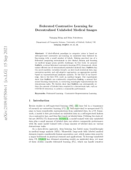 Federated Contrastive Learning for Decentralized Unlabeled Medical
  Images