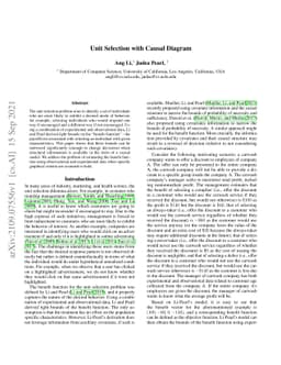 Unit Selection with Causal Diagram