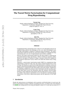 The Neural Metric Factorization for Computational Drug Repositioning