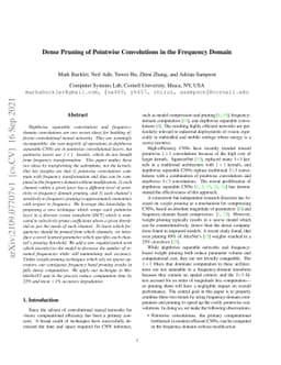 Dense Pruning of Pointwise Convolutions in the Frequency Domain