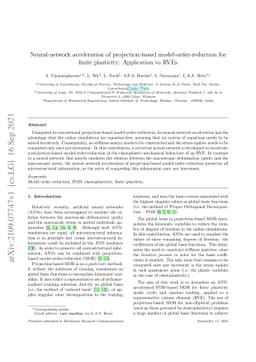 Neural-network acceleration of projection-based model-order-reduction
  for finite plasticity: Application to RVEs