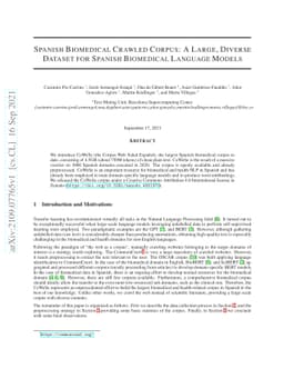 Spanish Biomedical Crawled Corpus: A Large, Diverse Dataset for Spanish
  Biomedical Language Models