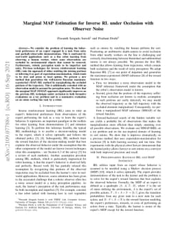 Marginal MAP Estimation for Inverse RL under Occlusion with Observer
  Noise