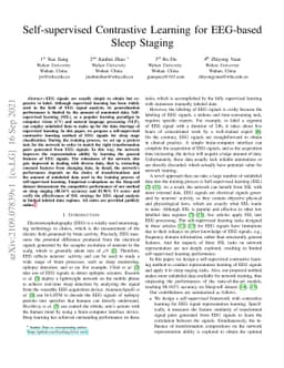 Self-supervised Contrastive Learning for EEG-based Sleep Staging