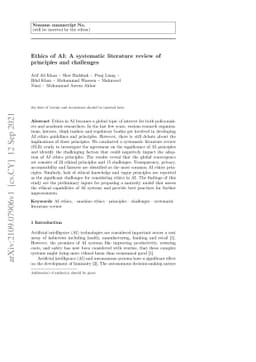Ethics of AI: A Systematic Literature Review of Principles and
  Challenges