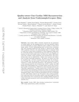 Quality-aware Cine Cardiac MRI Reconstruction and Analysis from
  Undersampled k-space Data