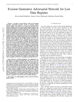 EVAGAN: Evasion Generative Adversarial Network for Low Data Regimes