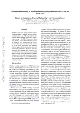 Numerical reasoning in machine reading comprehension tasks: are we there
  yet?